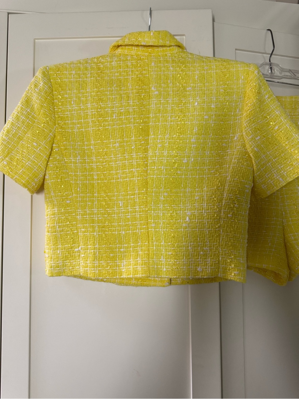 Endless Rose Yellow Tweed Cropped Jacket - Picture 4 of 7